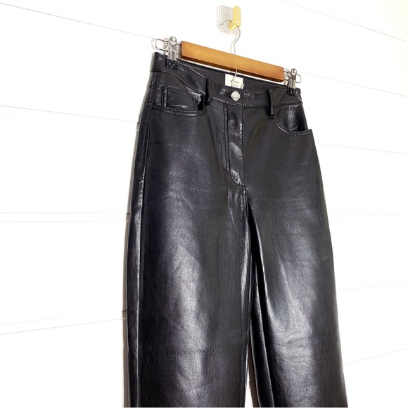Aritzia Wilfred Melina High Rise Black Vegan Leather Pants Size 0 - Picture 3 of 12